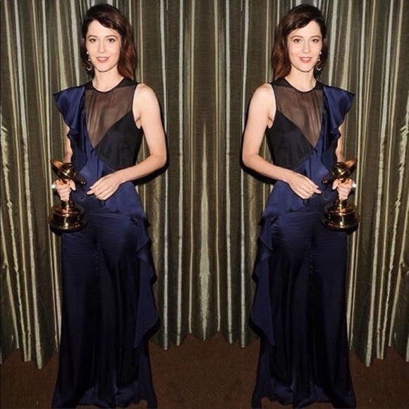 Diane Von Furstenberg DVF Silk Jumpsuit mesh cut out ruffle sexy going out sz 2 - Picture 14 of 15